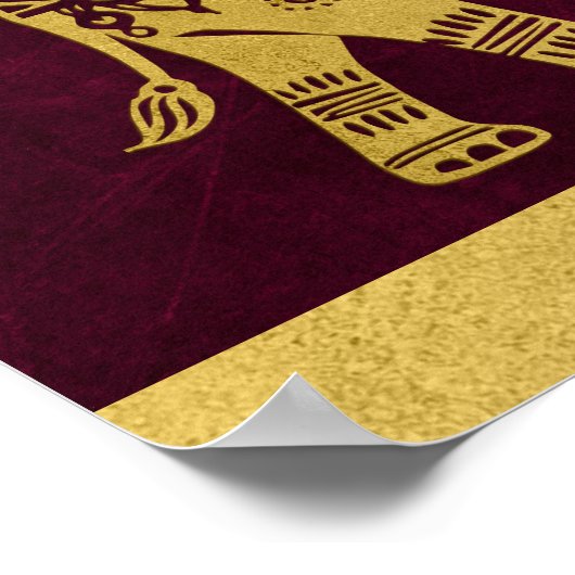 Maroon en goudolifanten welkom op Indische bruilof Poster (Hoek)