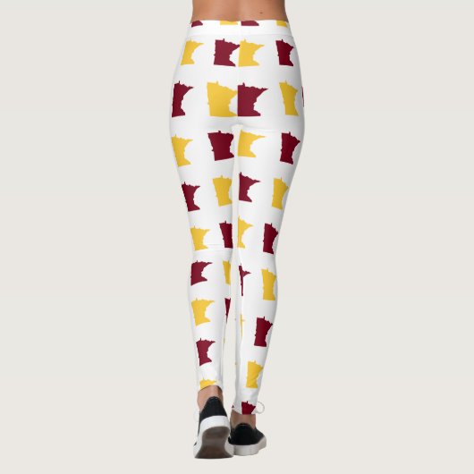Maroon- en goudstaat Minnesota Pattern Leggings (Achterkant)