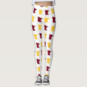 Maroon- en goudstaat Minnesota Pattern Leggings (Voorkant)