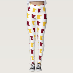 Maroon- en goudstaat Minnesota Pattern Leggings