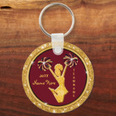 Maroon- en goudzeekap Aangepaste Sleutelhangers (Voorkant)
