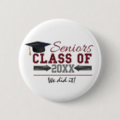 Maroon en Gray Typography Afstuderen Button (Voorkant)