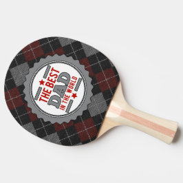 Maroon en Grey Argyle Beste Papa Tafeltennisbatje
