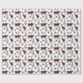 Maroon en Grijs Buffel Plaid Longhorn Patroon Cadeaupapier (Vlak)
