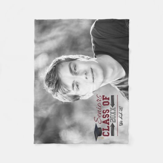 Maroon en grijs typografie Afstuderen deken (Voorkant)