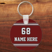 Maroon en grijze Cheap Hockey Team Gifts, elke kle Sleutelhanger (Achterkant)