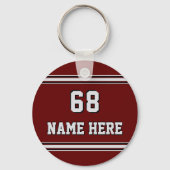 Maroon en grijze Cheap Hockey Team Gifts, elke kle Sleutelhanger (Achterkant)