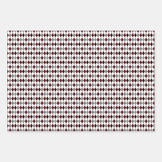 Maroon en grijze gemengde patronen inpakpapier vel (Voorkant 2)