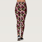 Maroon en groen Abstract kunstpatroon Leggings (Achterkant)