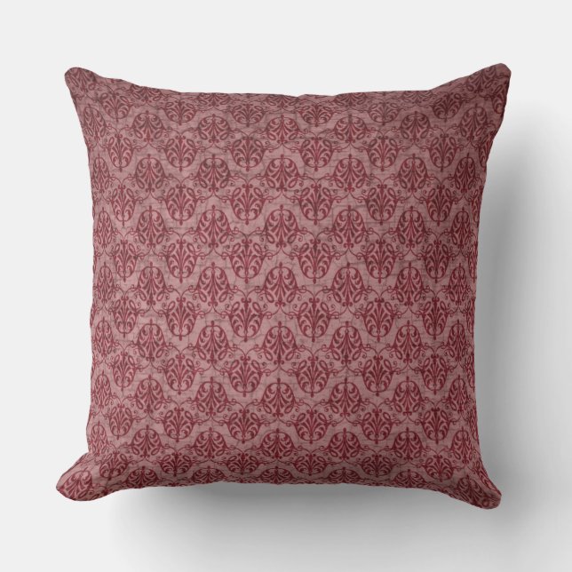 Maroon en Mauve Victoriaans Pillow Kussen (Voorkant)
