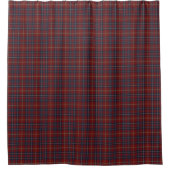 Maroon en Navy Blue Rustic Plaid Douchegordijn (Voorkant)