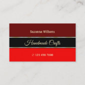 Maroon en Rode Grenzen op Black Professional Visitekaartje (Voorkant)