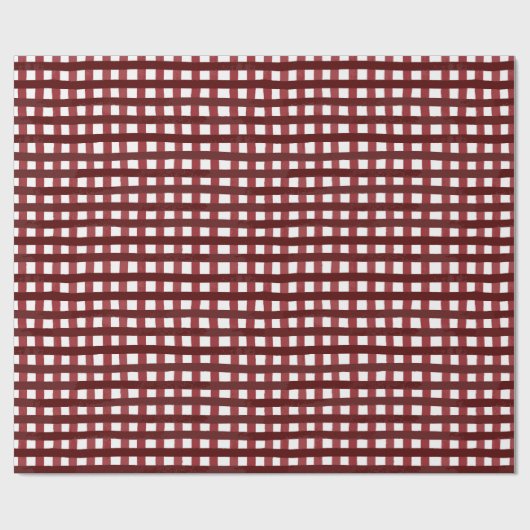 Maroon en Rode waterverf check Wrapping roll Cadeaupapier (Vlak)