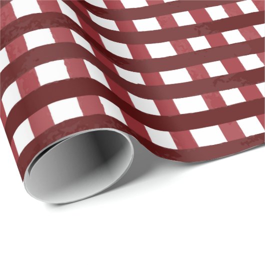 Maroon en Rode waterverf check Wrapping roll Cadeaupapier (Rol Hoek)
