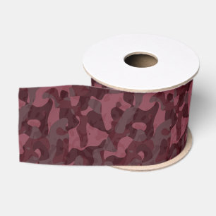 Maroon en Rose Camo abstract Grosgrain Lint