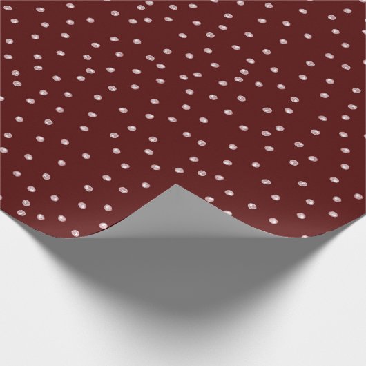 Maroon en Roze stippen Wrapping papier Roll (Hoek)