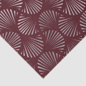 Maroon- en Silver Art Deco Fan Pattern-ontkoppelin Tissuepapier (Detail)