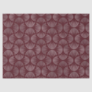 Maroon- en Silver Art Deco Fan Pattern-ontkoppelin Tissuepapier