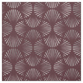 Maroon en Silver Art Deco Fan Pattern Stof (Swatch)