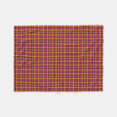 Maroon en Sinaasappel Sportief Plaid Pattern Fleece Deken (Voorkant (Horizontaal))
