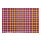 Maroon en Sinaasappel Sporty Plaid Kussensloop (Voorkant)