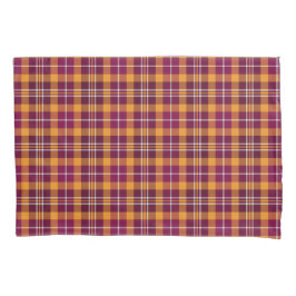 Maroon en Sinaasappel Sporty Plaid Kussensloop