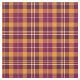 Maroon en Sinaasappel Sporty Plaid Stof