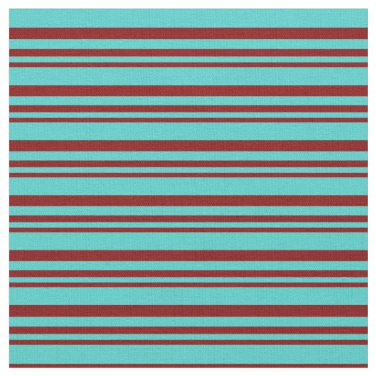 Maroon- en Turquoise Stripes/Lines Pattern Stof (Close Up)
