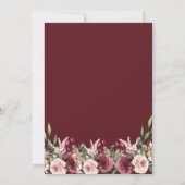 Maroon en wazige roze bruiloft kaart (Achterkant)
