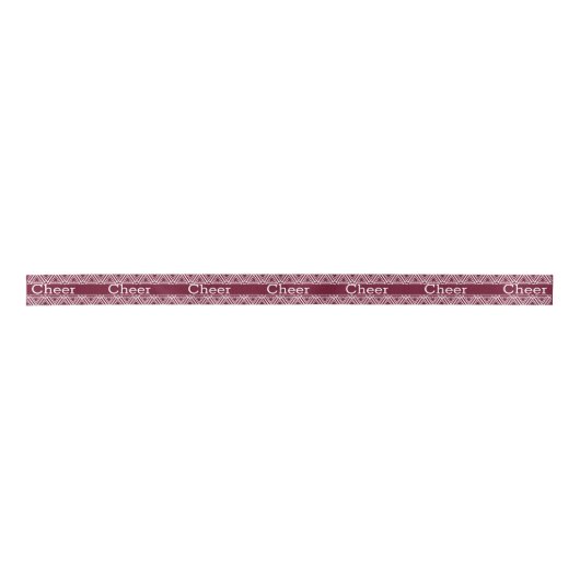 Maroon en White Cheer Ribbon Satijnen Lint (Voorkant)