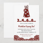 Maroon en White Cheer verjaardagsuitnodigingen Kaart (Voorkant / Achterkant)