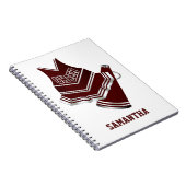 Maroon- en White Cheerleader-laptop Notitieboek (Rechterzijde)