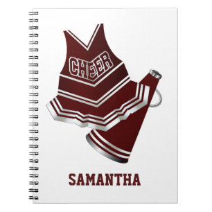 Maroon- en White Cheerleader-laptop Notitieboek