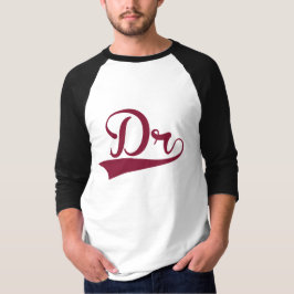 Maroon en White Doctor Long Sleeved Ragland Shirt