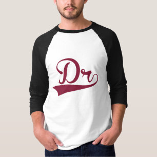 Maroon en White Doctor Long Sleeved Ragland Shirt