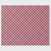Maroon en White Gingham Cadeaupapier (Vlak)