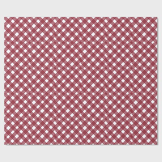Maroon en White Gingham Cadeaupapier (Vlak)