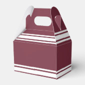 Maroon en White Jersey Stripes Custom Name Number Bedankdoosjes (Achterkant)