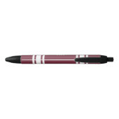 Maroon en White Jersey Stripes Custom Name Number Zwarte Inkt Pen (Achterkant)