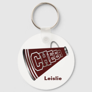 Maroon en White Megaphone Cheerleader Sleutelhange Sleutelhanger