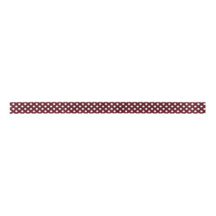 Maroon en White Polka Dot Ribbon Satijnen Lint