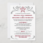 Maroon en White Southern Style Wedding Invitation Kaart (Voorkant)