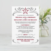 Maroon en White Southern Style Wedding Invitation Kaart (Staand voorkant)