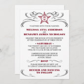 Maroon en White Southern Style Wedding Invitation Kaart (Voorkant / Achterkant)