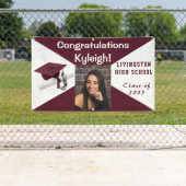 Maroon en wit Afstuderen Spandoek (Insitu)