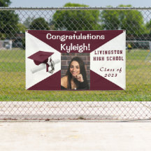 Maroon en wit Afstuderen