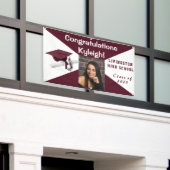 Maroon en wit Afstuderen Spandoek (Buitenkant Gebouw)