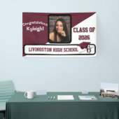 Maroon en wit Afstuderen Spandoek (Beurs)