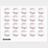 Maroon en Wit Bloemen Kerstcadeau Label Sticker (Vel)