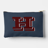 Maroon en wit collegiale kleur stijl monogram etui (Achterkant)